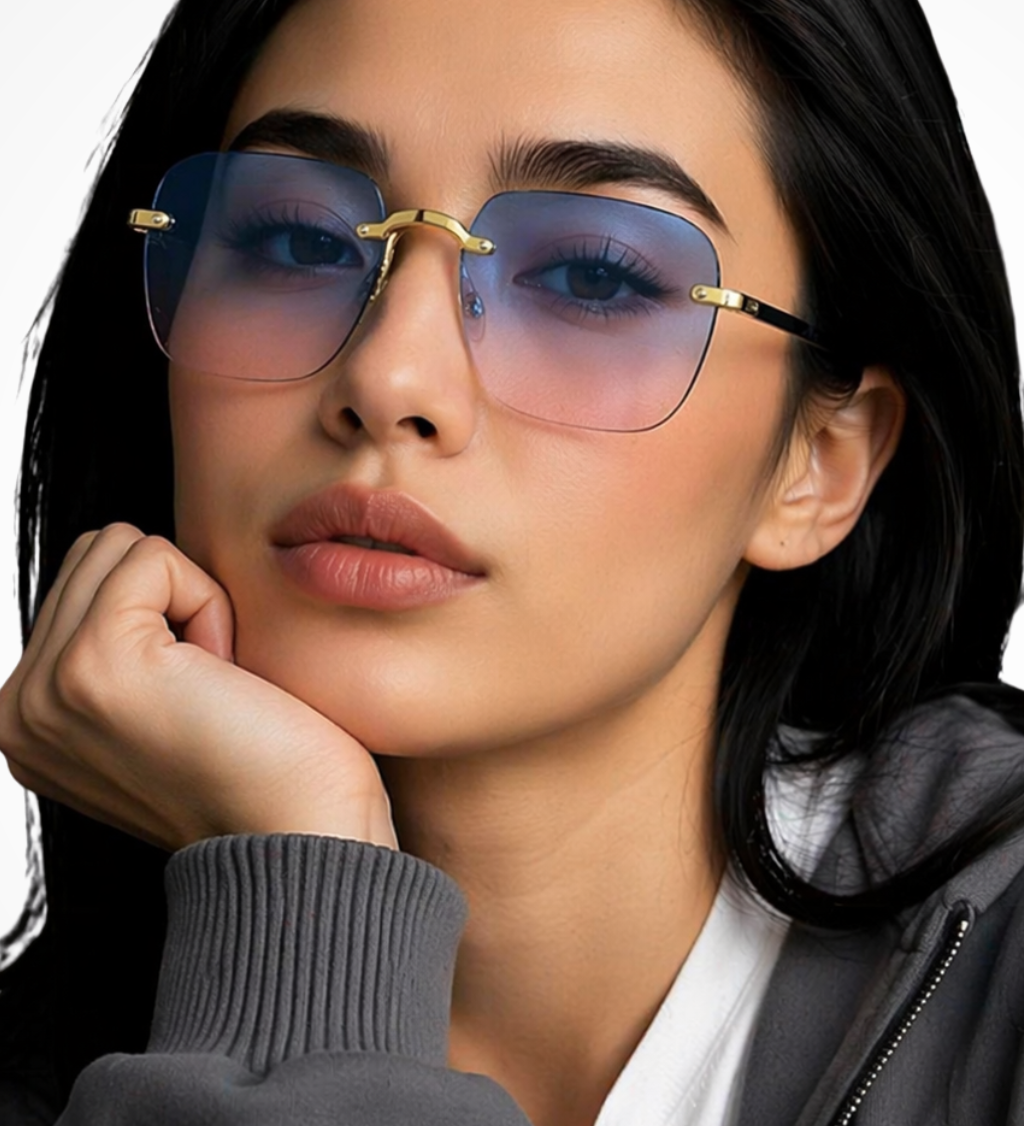 Florette | Gafas de sol de mujer sin montura con lentes degradados de gran tamaño