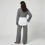 Conjunto Femenino con Falda Midi y Capas Modernas para Conforto Urbano