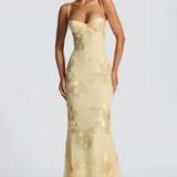 Anastasia | Vestido Maxi de Tirantes con Corsé Bordado de Flores para Mujeres