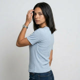 Blusa Canalada con Manga Corta para Conforto Diario