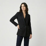 Blazer estructurado en mezcla de lana | Corte recto alargado | Estilo elegante y versátil