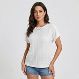 Blusa perforada de inspiración natural | Corte suelto | Confort de verano