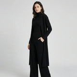 Conjunto de Punto con Cárdigan Largo para Conforto Elegante