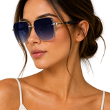 Raffy | Gafas de Sol Aviador con Montura de Metal Dorado y Lentes Degradados