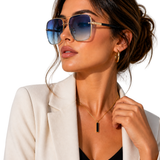 Barlow | Gafas de Sol Aviador Retro con Montura Dorada y Lentes Gradientes UV400