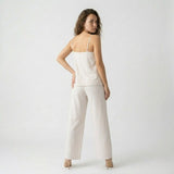 Conjunto Fluido con Top de Tirantes Finos y Pantalones Amplios Ligeros