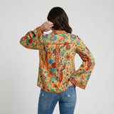 Blusa elegante con patrón floral | Corte fluido | Estilo bohemio sofisticado