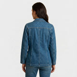 Blazer casual de denim de algodón | Corte recto | Elegancia desenfadada