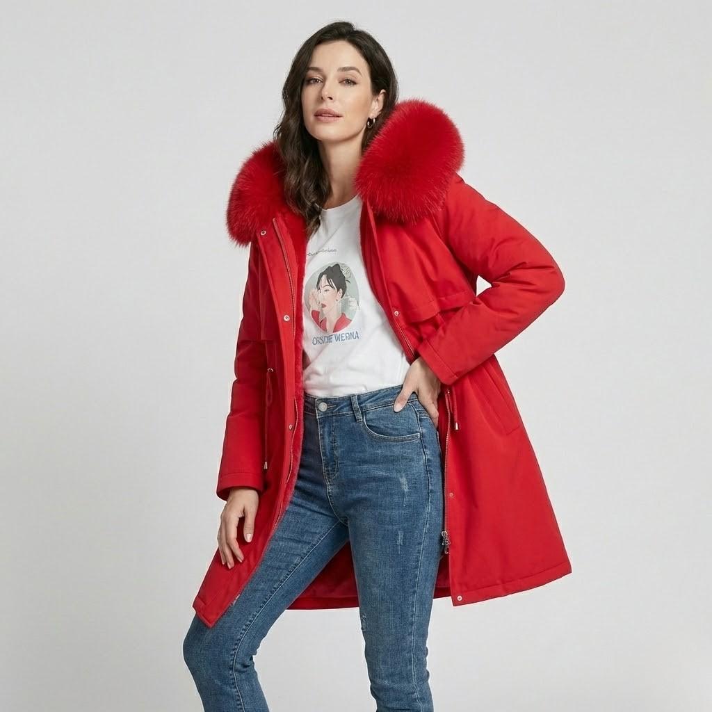 Parka acolchada larga con capucha | Corte cómodo | Estilo urbano de invierno