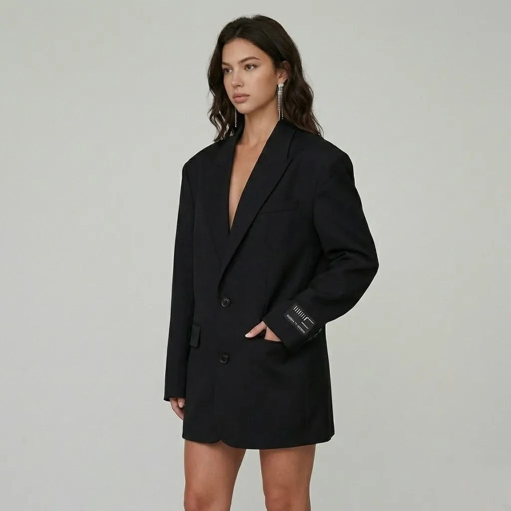 Blazer oversized estructurado en mezcla de lana | Corte recto amplio | Estilo urbano sofisticado