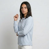 Blusa Amplia a Rayas con Botones Frontales para Conforto Ligero