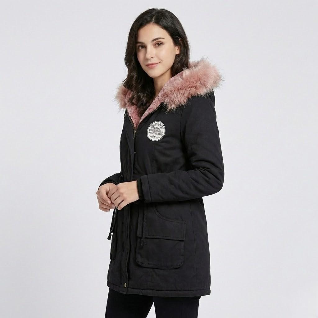 Parka femenina forrada con capucha | Corte ajustable | Confort urbano de invierno
