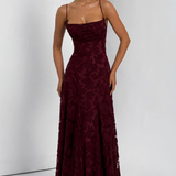 Persefone | Vestido maxi de invitada de boda de brocado floral para mujer