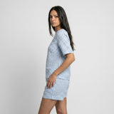 Conjunto Ligero con Blusa Suelta y Pantalones Cortos Estampados para Días Activos