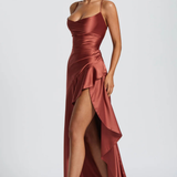 Sienna | Vestido Maxi de Satén con Cuello de Cowl para Mujeres