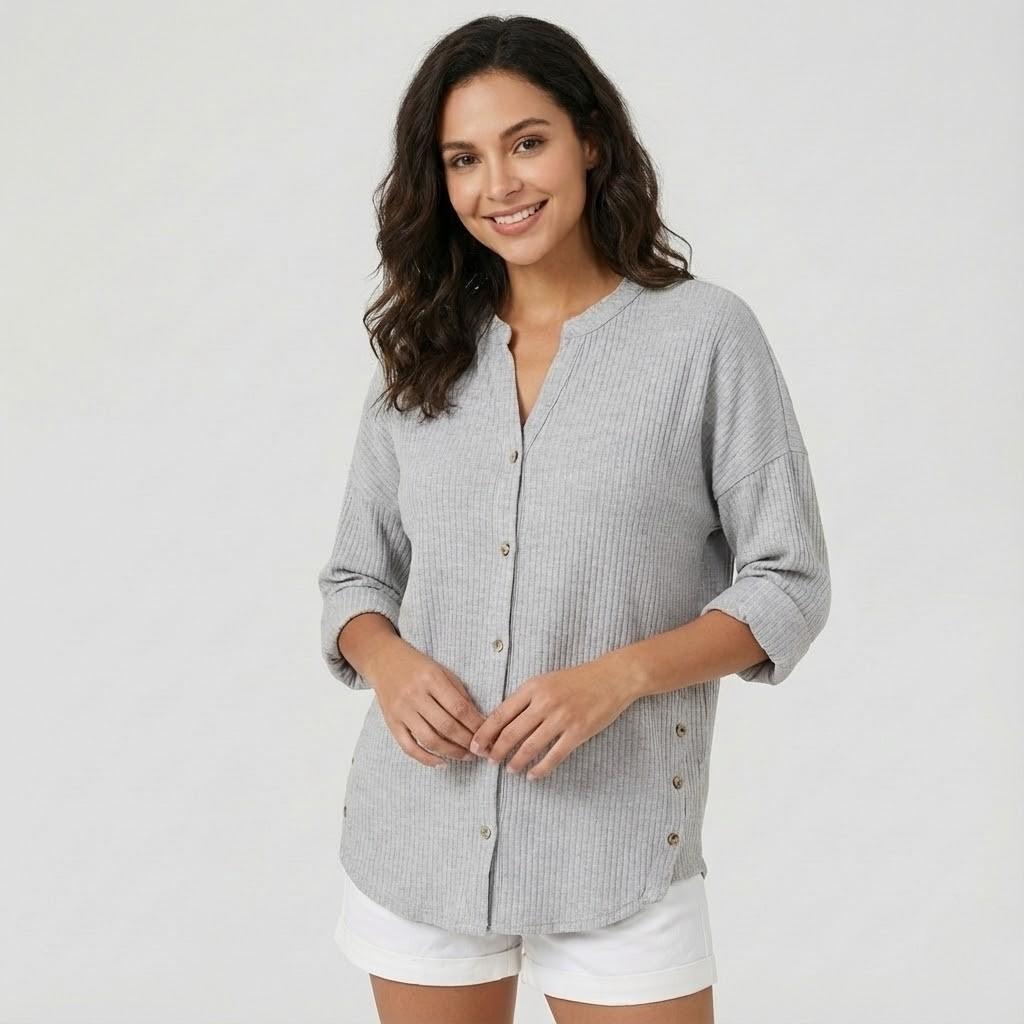 Blusa fluida en mezcla de algodón | Corte suelto | Elegancia desenfadada