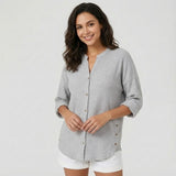 Blusa fluida en mezcla de algodón | Corte suelto | Elegancia desenfadada