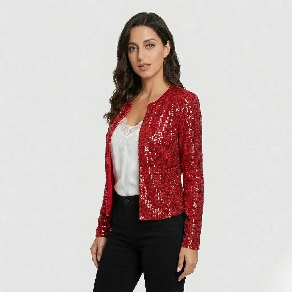 Blazer corto con brillo sutil | Corte ajustado | Elegancia sofisticada para ocasiones especiales