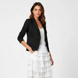 Blazer estructurado con acabado contrastante | Corte recto | Elegancia moderna femenina