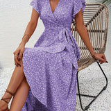 Elara | Vestido envolvente fluido que disimula el abdomen