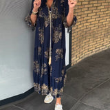 Rose™ – Vestido midi vintage largo con escote en V