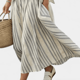 Bárbara | Conjunto elegante de bambú de punto Daisy con rayas