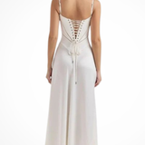 Lorenna | Vestido maxi de satén con corsé para invitadas de boda