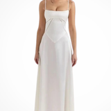 Lorenna | Vestido maxi de satén con corsé para invitadas de boda
