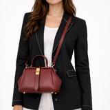 Joanna | Bolso Cruzado Mini Estructurado para Mujer con Asa Superior y Cierre Dorado