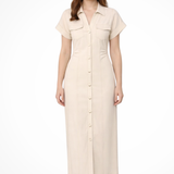 Juniper | Vestido largo de mezclilla con botones en la parte delantera para mujer