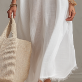 Vestido midi holgado con escote en V