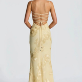 Anastasia | Vestido Maxi de Tirantes con Corsé Bordado de Flores para Mujeres
