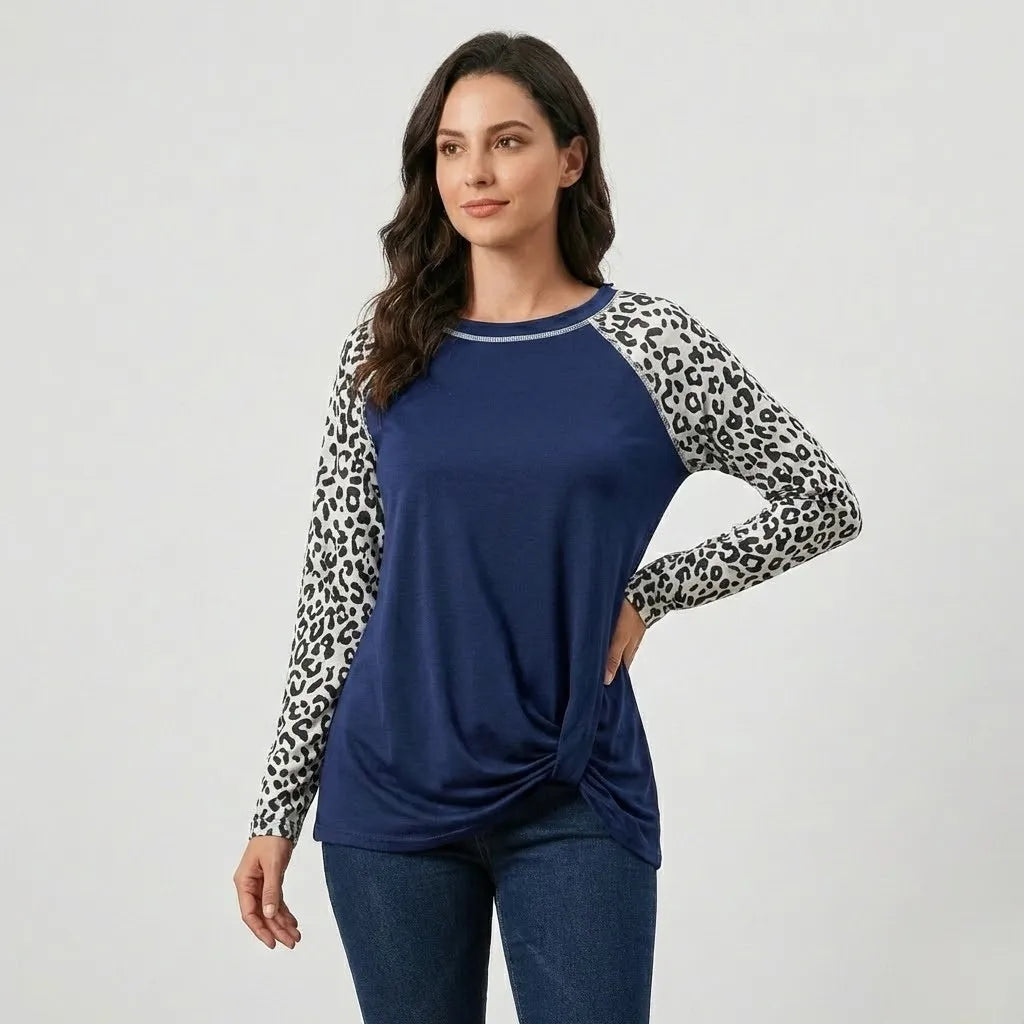 Camiseta casual de tejido suave | Corte holgado | Mangas contrastantes