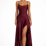 Sienna | Vestido Maxi Satén con Cuello Halter para Mujer como Invitada de Boda