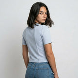 Blusa a Rayas con Panel Frontal para Conforto Diario