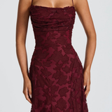 Persefone | Vestido maxi de invitada de boda de brocado floral para mujer