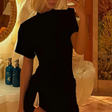 Elara | Vestido mini de verano para invitadas de boda con cuerpo ajustado y mangas cortas