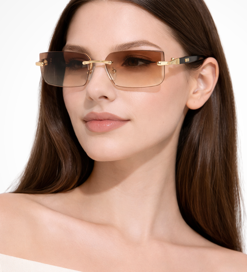 Maria | Gafas de Sol Rectangulares Sin Montura para Mujeres