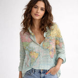 Blusa estampada en mezcla de algodón | Corte fluido | Inspiración contemporánea