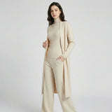 Conjunto de Punto con Cárdigan Largo para Conforto Elegante