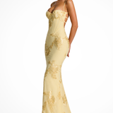 Valentina | Vestido Maxi de Novia con Escote Corazón y Apliques Florales para Mujeres