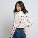 Blusa con Volantes Frontales para Elegancia Femenina
