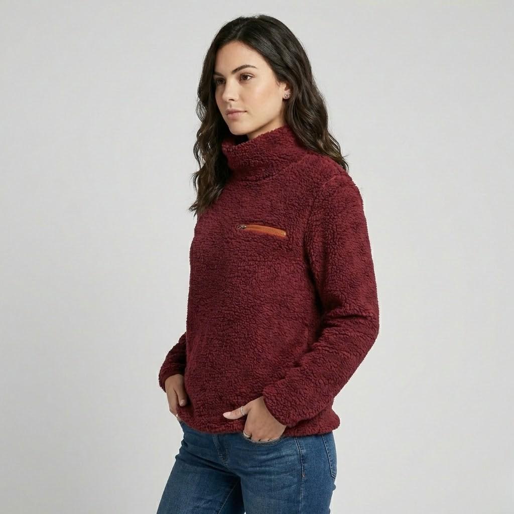 Camiseta polar de textura suave | Corte cómodo | Bolsillo con cierre discreto