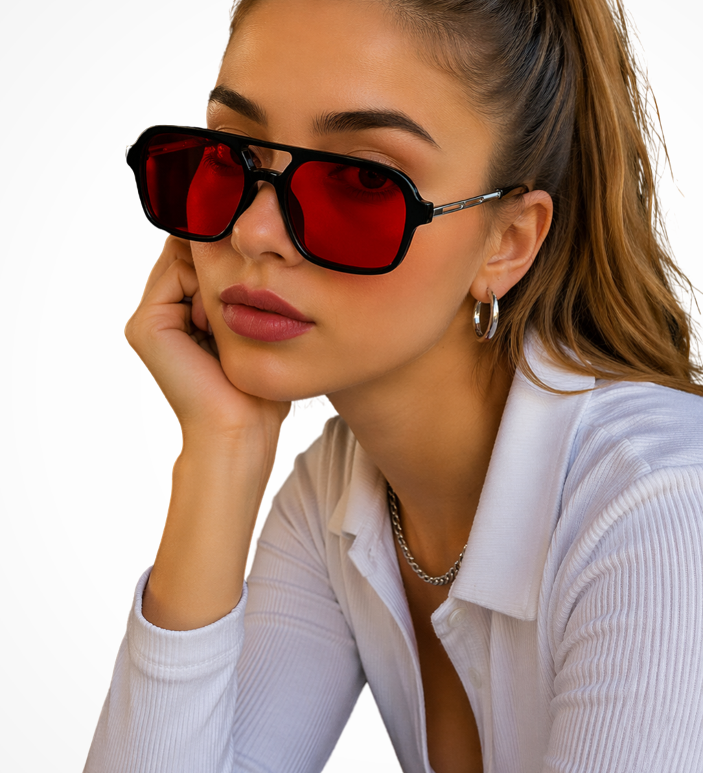 Margaux | Gafas de Sol Aviador Cuadradas Doble Puente para Mujeres