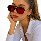 Margaux | Gafas de Sol Aviador Cuadradas Doble Puente para Mujeres