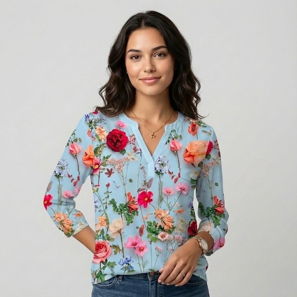 Blusa fluida con patrón floral | Corte suelto | Feminidad natural