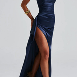 Avelisse | Vestido Maxi de Tirantes Espagueti con Fruncidos y Corte Alto para Invitadas de Boda