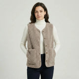 Capa acogedora de invierno suave | Chaleco sin mangas con botones | Estilo casual cómodo