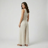 Conjunto Ligero con Top Cruzado y Pantalones Amplios para Verano Sofisticado
