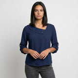 Blusa Ligera con Botones en el Escote para Conforto Diario